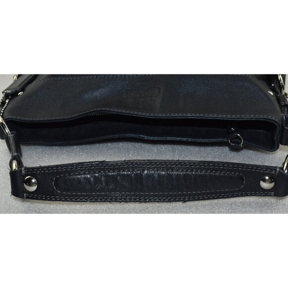 Coach Zoe Womens Black Leather Zipper Closure Hobo Shoulder Bag Purse - Picture 6 of 16